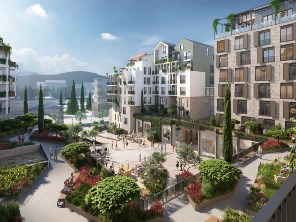 Новый апартамент с 1 спальней и двориком, здание Ostro, Boka Place, Porto Montenegro в Тивате